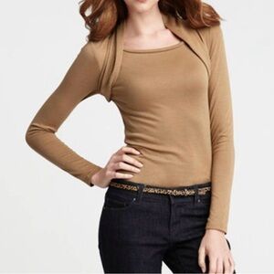 Ann Taylor Camel Long Sleeve Top NWOT Size Large